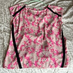 EUC Banana Republic Pink Cherry Blossom top XL